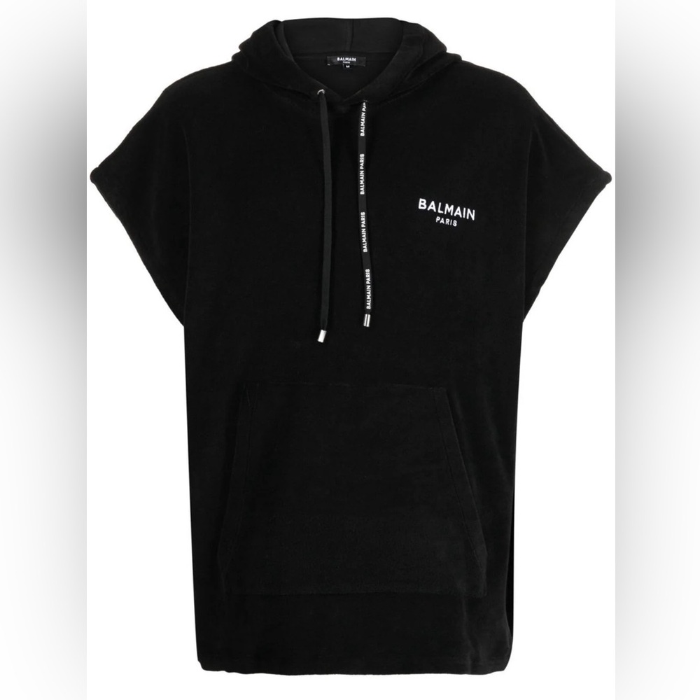 BALMAIN***Black Terry Men’s Sleeveless Hoodie***Medium***$890